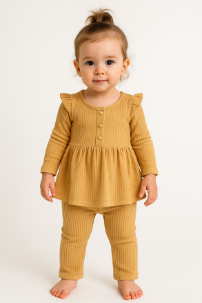 Set rochie cu volane Cocomell pentru bebeluși 9-12-18-24 luni A32