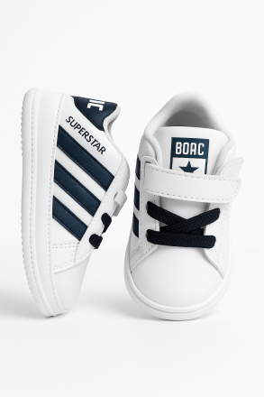 Boac Baby Pantofi sport cu dungi Superstar pentru bebeluși 3-6-9-12 luni A32