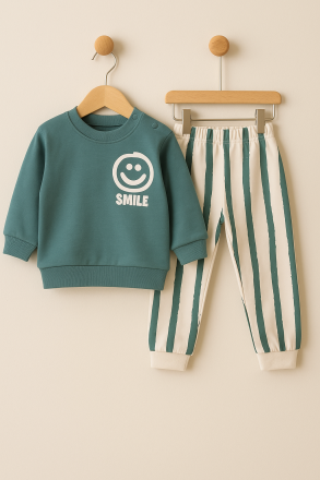 Set bebeluși Mini Mundo 6-9-12-18 luni Smile din bumbac pieptănat A21