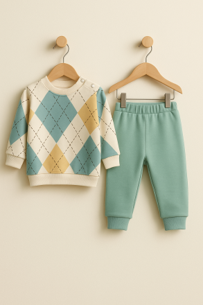 SET DE 2 PIESE SERDE BABY 3-6-9 LUNI CU IMPRIMARE BACLAVA A26