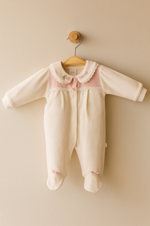 Salopetă de catifea IQBABY 3-6-9 luni A28