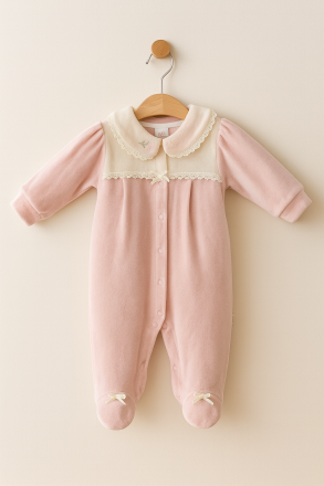 Salopetă de catifea IQBABY 3-6-9 luni A28