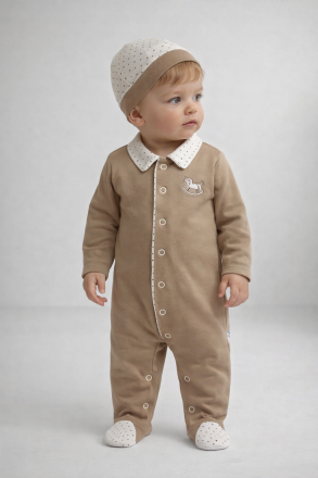 SALOPĂ BRODATĂ CU CAI BYMURAT 0-3-6-9-12 LUNI A23