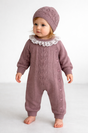 SALOPĂ TRICOTATĂ CU NASTURI LATERALĂ BABY MY 0-3-6-9-12 LUNI A57