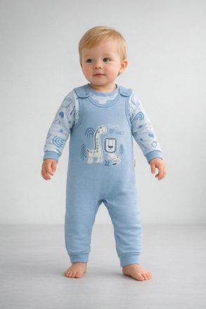 Salopă Babycan 6/12 luni cu girafe și lei A25