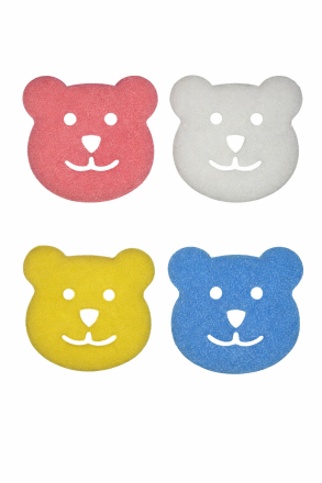 Set de 4 bureți de baie cu ursuleț de pluș A5