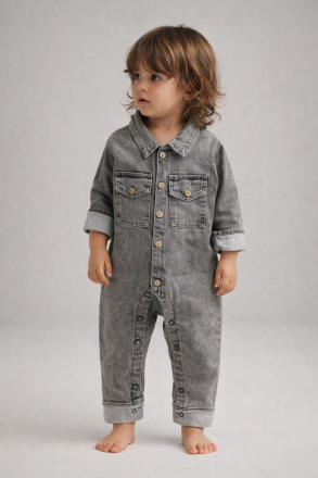 ByMurat Salopetă din Denim pentru Bebeluși 6–18 Luni A39