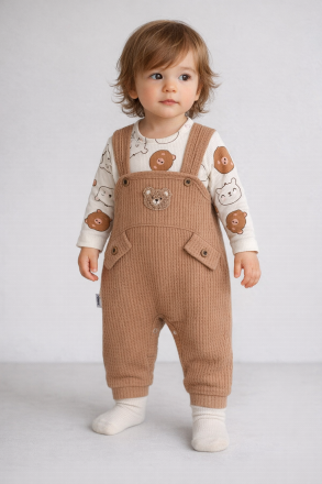 Nafitto Salopetă pentru Bebeluși 3–6–9 Luni, cu Model Ursuleț A28