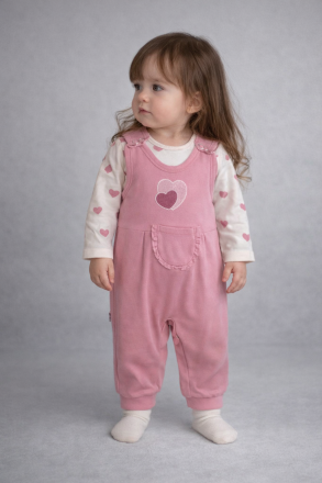 Nafitto Salopetă pentru Bebeluși 3–6–9 Luni, cu Inimă A28