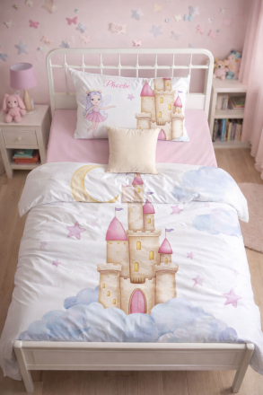 GOLDEN Set lenjerie de pat 100×150 cm cu imprimeu, în cutie A68