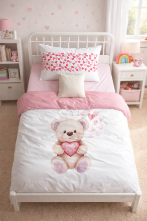 GOLDEN Set lenjerie de pat 100×150 cm cu imprimeu, în cutie A68