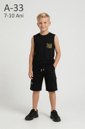 YAVRUCAK LIFE Set copii 7–10 ani 2 piese din bumbac „Have a Good”