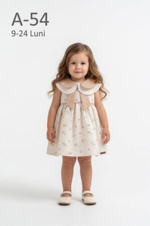 AMANTE Rochie bebeluși 9–24 luni cu guler dublu tip bebe