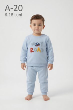 ELBEBEK Set bebeluși 6–18 luni cu mașinuță și broderie „My Road”