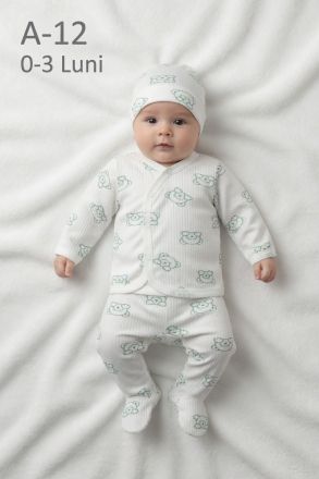 ÖZLEV Set zıbın bebe 0–3 luni cu imprimeu cățeluș simpatic