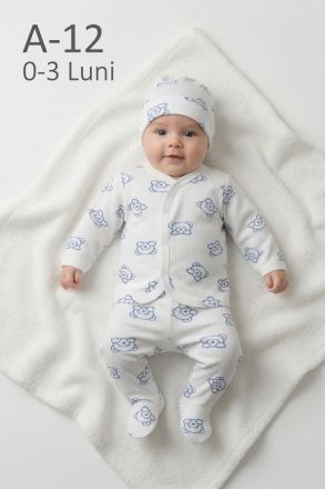 ÖZLEV Set zıbın bebe 0–3 luni cu imprimeu cățeluș simpatic