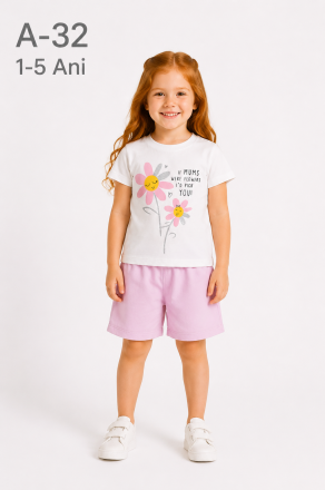 CLOWNKIDS Set copii 1–5 ani 2 piese cu imprimeu floral