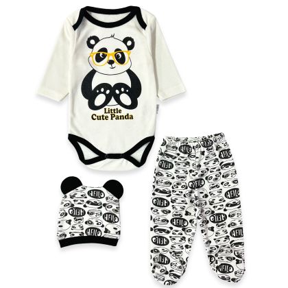 Minibird 0-3 Luni Panda 3 Piese Nou Nascut Set A23