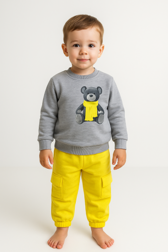 Costum de copii Chocukcha din bumbac cu imprimeu de ursuleți pentru 3-4-5-6 ani A52