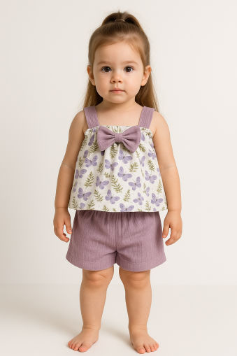 Set de rochie Pepelino cu imprimeu floral și fluturi pentru bebeluși, 6-24 luni A35