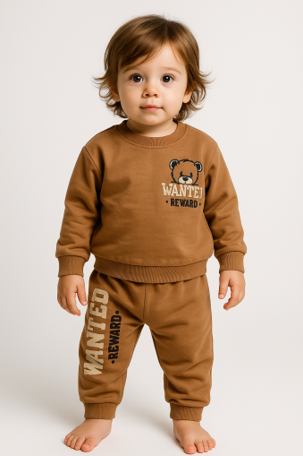 Set bebeluși Babycoy 9-12-18-24 luni, bumbac pieptănat, cu imprimeu Wanted Reward A45