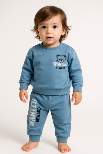 Set bebeluși Babycoy 9-12-18-24 luni, bumbac pieptănat, cu imprimeu Wanted Reward A45
