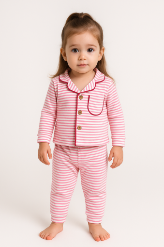 Cocomell Set de pijamale cu dungi, 9-12-18-24 luni A35