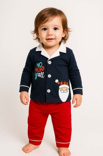 Dolaş Kids 6-9-12-18-24 Luni Set Pijama Printed Crăciun A35