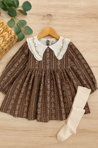 Necixs 2-3-4-5-6 Rochie Originală Pentru Fată, Panglică Cu Guler A100