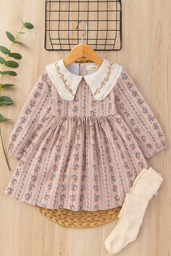 Necixs 2-3-4-5-6 Rochie Originală Pentru Fată, Panglică Cu Guler A100