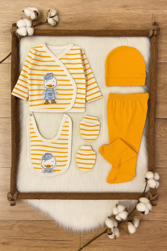 Set Nou-născut  Baby Zuhu 0-3 Luni Duck 5 Piese Galben A30