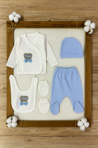 Set Nou-născut  5 Piese Baby Zuhu 0-3 Luni Stone Albastru A30