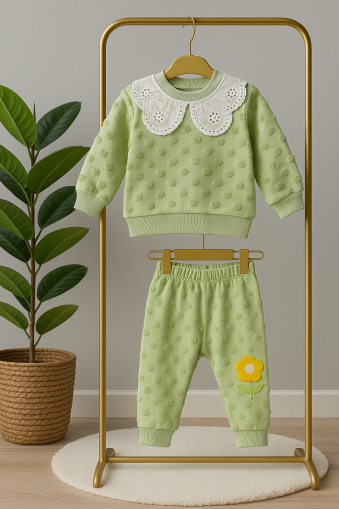 Babyhi Set fetita 6-9-12 luni guler dantela A48