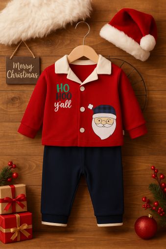 Dolaş Kids 6-9-12-18-24 Luni Set Pijama Printed Crăciun A35