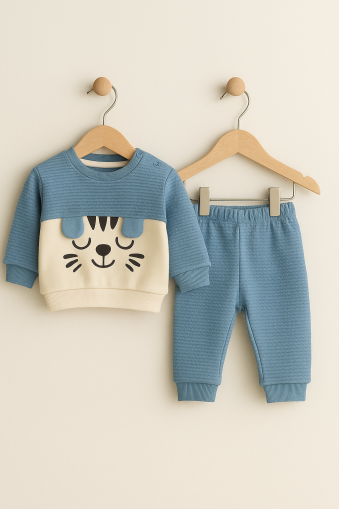 ÇITIR SET BEBELUȘI TIGER CU URECHI 6-9-12-18-24 LUNI A35