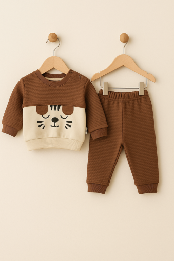 ÇITIR SET BEBELUȘI TIGER CU URECHI 6-9-12-18-24 LUNI A35