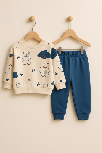 Set pieptănat GONCA BABY pentru bebeluși 9-12-18 luni, model urs polar A23