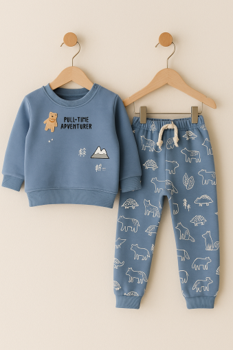 SET NNK URSULETI DE IARNĂ BRODATI CU IMPRIMARE, PENTRU 6-9-12-18 LUNI A32