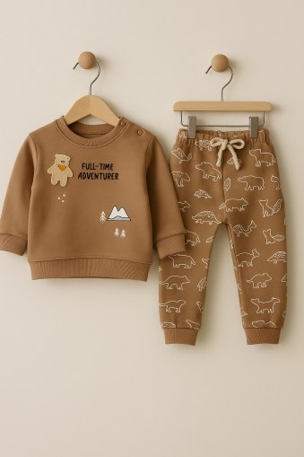 SET NNK URSULETI DE IARNĂ BRODATI CU IMPRIMARE, PENTRU 6-9-12-18 LUNI A32