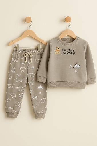 SET NNK URSULETI DE IARNĂ BRODATI CU IMPRIMARE, PENTRU 6-9-12-18 LUNI A32