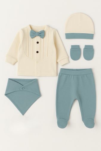 SET SERDE BABY 0-3 LUNI CU 5 PIESE ȘI PAPION A30