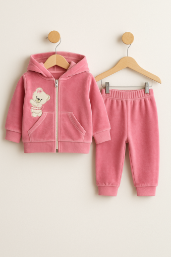 Set ursuleț de pluș din catifea pentru bebeluși, Million, 3-6-9 luni A46