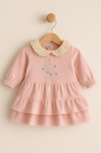 Rochiță de catifea pentru bebeluși, model Million, 6-9-12 luni A40