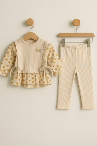 Set Moeboon pentru bebeluși cu model floral, 6-9-12-18-24 luni A33