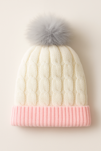 Căciulă tricotată cu pompoane Minitoy A7