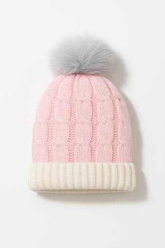 Căciulă tricotată cu pompoane Minitoy A7