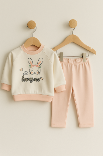 Set de rochie Annora pentru bebeluși, model iepuraș, 3-6-9-12 luni, brodat A27