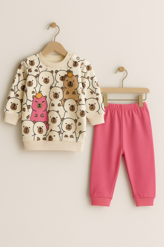 Costum Karacon cu imprimeu oribil, 6-9-12-18 luni A22