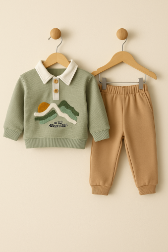 ÇITIR Costum bărbătesc sezonier 6-9-12-18-24 luni cu guler Suzine A37