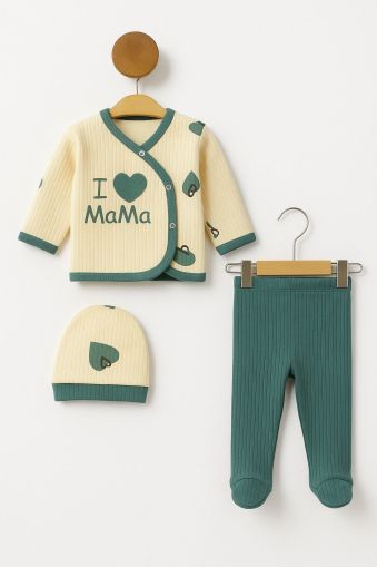 Set body Zem Baby 0-3 luni, 3 piese, Love Mama A20